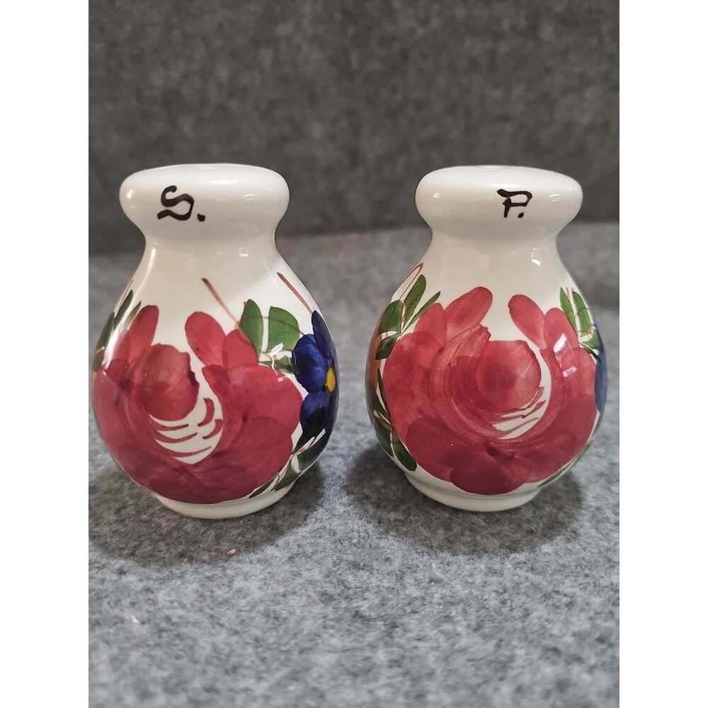 Vintage Salt And Pepper Italian Ceramic Floral Shakers.